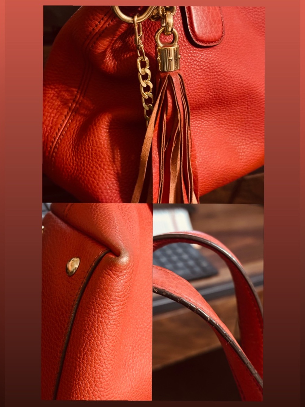 🔥🔥Gucci Red Leather Soho Shoulder Bag/ Crossed Body/ Handbag🔥🔥 - Picture 11 of 14